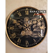 Han Clock Explorer Metal Çarklı Duvar Saati 60CM