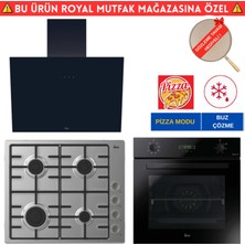 Hoover Leo  Siyah Turbo Ankastre Set (HO3158B+ HHW6LMX/TK Inox Emaye +HDG6C1GBTK)