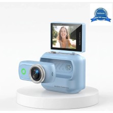 Magicool 1080P Dijital Video Kamera (32GB) Kart Dijital Vlog Fotoğraf Makinesi Türkçe  Mavi