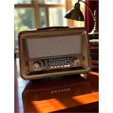 Elarque Nostaljik Radyo Büyük Boy Bluetooth ve 5 Bant , Çok Fonksiyonlu