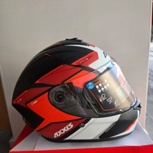 Axxis Kapalı Kask Axxıs Mat Siyah Koyu Kırmızı Açık Kırmızı Beyaz S