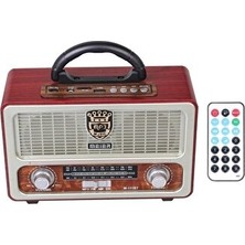 Elarque Nostaljik Radyo Bluetooth ve USB Destekli Nostaljik Ahşap Radyo ile Kumandalı Kullanım