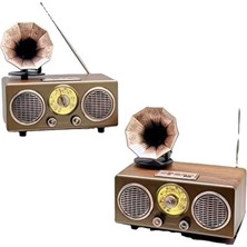 Elarque Nostaljik Radyo Şık Gramofon Tasarımlı Klasik ve Mp3 Player