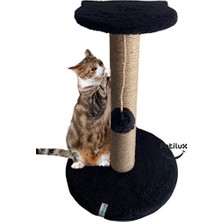 Elarque Kedi Tırmalaması Kedi Figürlü Step Üstlü Jüt Ipli Tırmalama Direği