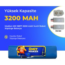 Ümit Maker Medion Md 18871 3200 Mah 14.4V Robot Süpürge Batarya