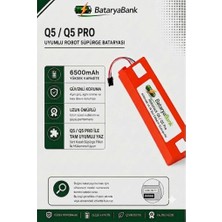 Bataryabank Roborock Q5 / Q5 Pro Uyumlu Robot Süpürge Bataryası 14.4V 6500MAH Li-Ion Yüksek Kapasiteli Şarj Edilebilir Pil