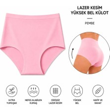 LAMİSA Yüksek Bel Basic Lazer Kesim Bikini Külot