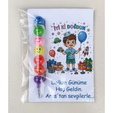 Wi Fro 5 Adet Kişiye Özel Erkek Çocuğu Doğum Günü Arkadaş Hediyesi Emoji Yumurtlayan Renkli Kurşun Kalem