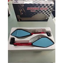Motoparax Motosiklet Modifiye Aynası Gece Görüşlü Kırmızı
