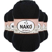 Ematcrt 5 Adet Pırlanta Amigurumi El Örgü Ipi Yünü Siyah 217