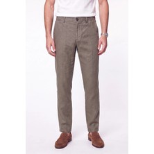 Efor Comfort Fit Beli Lastikli %100 Keten Haki Pantolon P 1215