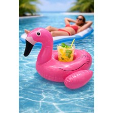Elarque Deniz Malzemesi Flamingo Şişme Içecek Tutucu, Havuz ve Deniz Bardaklık