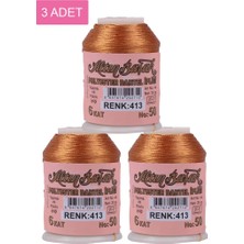 Ematcrt 3 Adet Altınbaşak Oya ve Dantel Ipi 20 gr - Royaleks - No: 413