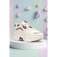 Dark Seer DS.PMD239K2110 Bej Mor Kadın Sneaker Günlük Spor Ayakkabı