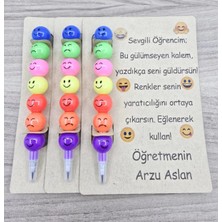 Wi Fro Kişiye Özel Öğrenci Karne Hediyesi Emoji Yumurtlayan Renkli Kalem 20 Adet