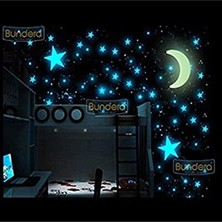 Elarque Masa ve Gece Lambası Fosforlu Yıldız ve Ay Duvar Tavan Süsü Parlayan Dekor