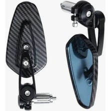 Motoparax Karbon Gidon Aynası (Mavi Cam)  Karbon Tip