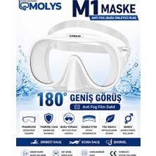 Elarque Dalış Maskesi Beyaz Profesyonel , Anti Fog Özelliği ve Konforlu Tasarım