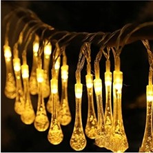 Elarque Masa ve Gece Lambası Sahile Özgü Sarı Kristal Su Damlası Güneş Enerjili Bahçe Işık Seti