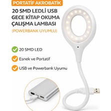 Elarque Masa ve Gece Lambası Portatif USB LED Okuma ve Çalışma Lambası - Powerbank Uyumlu, Doğal Işık