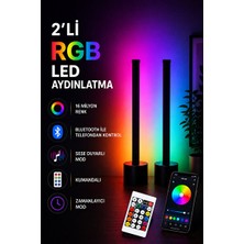 Elarque Masa ve Gece Lambası Bluetooth Kontrollü Rgb Dikey LED Ambiyans Lambası 27 cm
