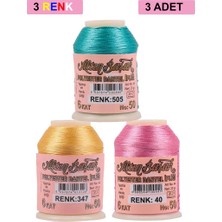 Ematcrt 3 Adet Altınbaşak Oya ve Dantel Ipi 20 gr - Royaleks - No: 347 - 040 - 505