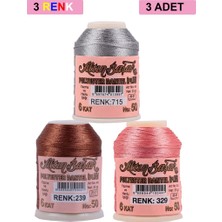 Ematcrt 3 Adet Altınbaşak Oya ve Dantel Ipi 20 gr - Royaleks - No: 239 - 329 - 715