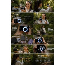 Magicool 4K Çantalı Dijital Retro Video Kamera 48MP 16X Zoom Işıklı (32GB) Kart Dijital Fotoğraf Makinesi Mavi