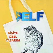 Elarque Pazar Arabası & Çantası Kişiye Özel Baskılı Ham Bez Çanta