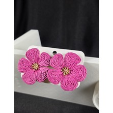 Mia Donna Jewelry Mia Donna Boncuk Işleme 5 Yaprak Çiçek Model Renkli Kadın Yaz Küpesi