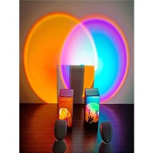 Elarque Masa ve Gece Lambası Gün Batımı Temalı Dönen Sunset LED Masa Lambası