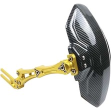 Motoparax Motosiklet Çamurluk Sıyırıcı Cnc Alüminyum Kol Plastik Karbon Desen Sarı