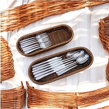 Elarque Sepet Modern Oval Plastik Hasır Organizer Sepetler, Çok Amaçlı Saklama