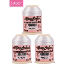 Ematcrt 3 Adet Altınbaşak Oya ve Dantel Ipi 20 gr - Royaleks - No: Krem