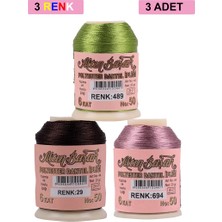 Ematcrt 3 Adet Altınbaşak Oya ve Dantel Ipi 20 gr - Royaleks - No: 029 - 694 - 489