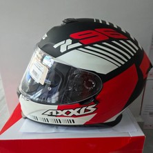 Axxis Kapalı Kask Axxıs Mat Siyah Kırmızı Beyaz S