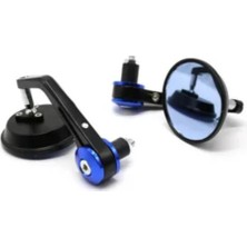Motoparax Motosiklet Gidon Aynası Cnc Alüminyum Yuvarlak 22MM Mavi