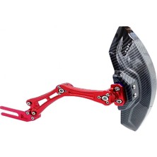 Motoparax Motosiklet Çamurluk Sıyırıcı Cnc Alüminyum Kol Plastik Karbon Desen Kırmızı