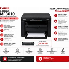 Canon I-Sensys MF3010 Çok Fonksiyonlu Lazer Yazıcı - Süper Kompakt, Işık Hızında Baskı, Ev ve Ofis Için Canon Kalitesi