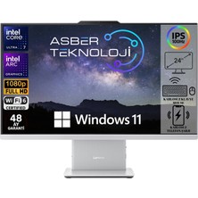Lenovo Ideacentre AIO 24ILL11 Intel Core ultra 7 256V 16GB Ddr5 ram 2tb Ssd 23.8" Fhd ıps  Intel arc 140V W11 PRO Kablosuz Klavye ve mouse asbertech