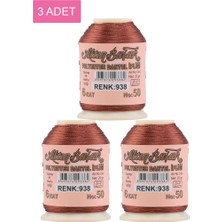Ematcrt 3 Adet Altınbaşak Oya ve Dantel Ipi 20 gr - Royaleks - No: 938