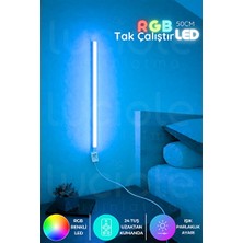 Elarque Masa ve Gece Lambası Portatif Renkli LED Kamp ve Çalışma Lambası, 50 cm