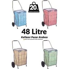 Elarque Pazar Arabası & Çantası Eko Mini Pazar Arabası, 48 Litre Kapasiteli, Kompakt ve Pratik