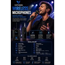 Magicool Wireless Mikrofon Sistemi Uhf Kablosuz El Mikrofonu Profesyonel Ses Performansı 50 mt Menzil