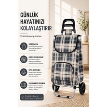 Elarque Pazar Arabası & Çantası Su Geçirmez ve Sessiz Tekerlekli Pazar Arabası