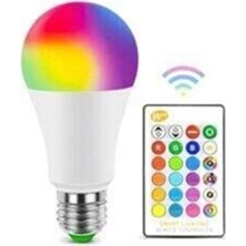 Elarque Masa ve Gece Lambası Renkli Rgb LED Ampul - Kumandalı Çok Renkli Atmosfer Işığı