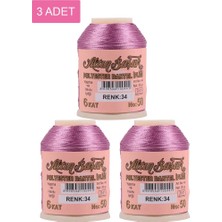 Ematcrt 3 Adet Altınbaşak Oya ve Dantel Ipi 20 gr - Royaleks - No: 034