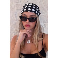 Bahels Puantiye Siyah Kadın Bandana Fular 50X50CM