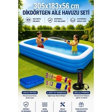 Elarque Şişme Havuz & Aksesuarı Büyük Boy Şişme Bahçe Havuzu Seti - Pratik Kurulum ve Hediyeli
