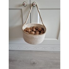 Elarque Sepet Dekoratif Ekru Renk Askı ve Düzenleyici - 20X10 cm